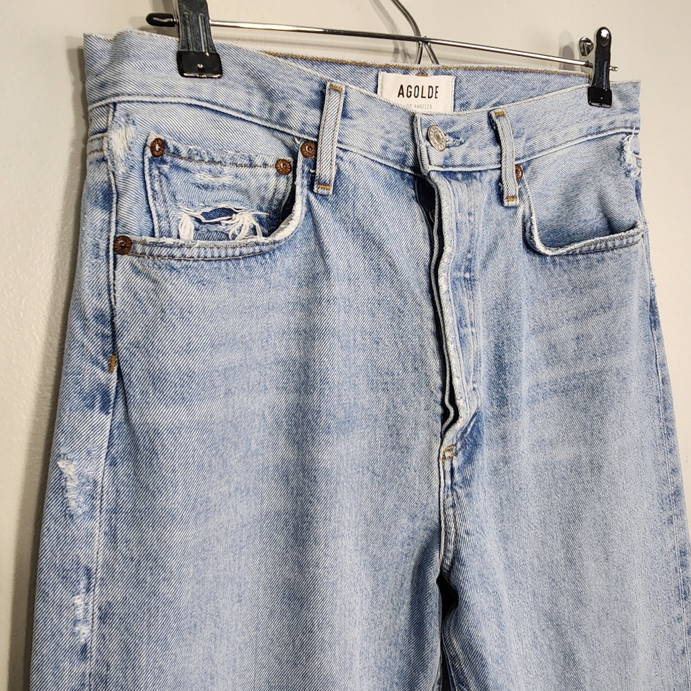 AGolde 90s Loose Fit Jeans Organic Cotton Size 26 Light Wash - Picture 3 of 13